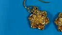 中國黃金（CHINA GOLD）牡丹花黃金耳釘女花朵彎鉤足金耳環(huán)耳墜中秋節(jié)禮物送媽媽送女友 牡丹耳墜 【贈S925銀圓珠耳鉤】約0.6g 曬單實拍圖