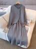 可茵（Keyin）連衣裙女裝套裝2025年秋冬新款氣質(zhì)小香風(fēng)馬甲外套打底針織裙子女 灰色兩件套 XL 【建議115-135斤】 曬單實(shí)拍圖