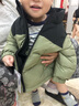 巴拉巴拉童裝兒童羽絨服冬季男童女童外套拼色蓄熱保暖上衣時(shí)尚潮 黑綠色調00494-白鴨絨 90 充絨量58g 曬單實(shí)拍圖