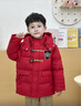 Teenie Weenie Kids小熊童裝25年新款冬季男女童三防牛角扣連帽羽絨服 紅色 150 cm 曬單實(shí)拍圖