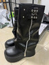 瑜尚臻品長(cháng)筒靴女褲管靴子厚底增高2025秋冬新款小個(gè)子松糕底棕色騎士靴 黑色 [7CM] 37 曬單實(shí)拍圖