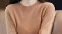 2025秋季新款時尚打底衫V領長袖套頭針織衫寬松顯瘦百搭女裝上衣 時尚-圓-領-金駝 L 【100-120斤】 曬單實拍圖