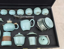 石茗堂品牌高端汝窯功夫茶具套裝開(kāi)片可養泡茶家用客廳輕奢整套禮品盒裝 汝窯26頭【天青-祥龍西施+杯墊】 曬單實(shí)拍圖