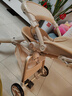 semmook遛娃神器嬰兒推車(chē)0-6歲用折疊可坐可躺帶減震雙向高景觀(guān)溜娃車(chē) 香檳金皮蓬【雙餐盤(pán)】 曬單實(shí)拍圖