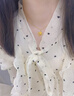 中國黃金（CHINA GOLD）黃金項鏈女士足金愛(ài)心百合花吊墜純金國慶中秋節禮物送女友老婆 足金愛(ài)心百合花吊墜約0.7g*配銀鏈 曬單實(shí)拍圖