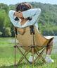 駱駝（CAMEL）戶(hù)外兒童月亮椅凳折疊便攜沙灘椅野餐釣魚(yú)椅露營(yíng)寫(xiě)生椅子 卡其色 曬單實(shí)拍圖