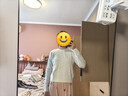 森馬（Semir）森柔毛衫|毛衣女圓領(lǐng)純色打底衫簡(jiǎn)約休閑冬季溫柔系絞花百搭 奶白10501 S 曬單實(shí)拍圖
