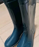 百舸 雨鞋女款 中筒牛筋防水防滑耐酸堿農場(chǎng)勞保雨靴 墨綠色 36碼  曬單實(shí)拍圖