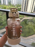 希樂(lè )（cille）學(xué)生水杯男女高顏值夏季Tritan雙飲吸管杯子耐高溫戶(hù)外便攜運動(dòng)杯 黃色【Tritan/雙飲/貼紙】 1000ml 曬單實(shí)拍圖