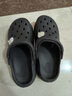 名創(chuàng  )優(yōu)品（MINISO）洞洞鞋男女夏季外穿涼鞋防滑厚底踩屎感包頭涼拖鞋 黑色+海洋星星 曬單實(shí)拍圖