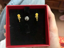 周六福（ZLF） 黃金耳釘女款足金森野玫瑰花耳飾夢幻森林系列 計價 一對-2.62g 曬單實拍圖