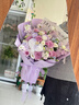 艾斯維娜鮮花速遞向日葵混搭花束生日禮物全國同城配送 紫玫瑰混搭花束 曬單實(shí)拍圖
