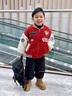 G.DUCKKIDS小黃鴨童裝男童外套秋冬加絨加厚男寶寶毛毛衣帥氣兒童棒球服冬裝 紅色 90 建議1~2歲【 80-90cm】cm 曬單實(shí)拍圖