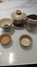 瓷牌茗茶具（cipaiming teaset）米黃汝窯手抓壺蓋碗茶具套裝家用客廳會(huì )客陶瓷泡茶整套禮盒伴手禮 米黃汝窯金銀錯手抓壺六杯10件套+千山飛鳥(niǎo)茶盤(pán) 曬單實(shí)拍圖