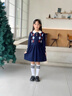 E·LAND KIDS童裝2025年秋季新女童針織連衣裙學(xué)院風(fēng)百褶裙洋氣 Navy藏青色/59 160 曬單實(shí)拍圖