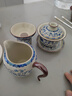 不拙汝窯三才蓋碗青花瓷茶碗防燙茶具分茶器帶茶漏過(guò)濾網(wǎng)蓋碗三件套 曬單實(shí)拍圖