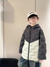 回力童裝兒童羽絨服2025新款男童撞色開(kāi)衫秋冬女童85%白鴨絨輕薄棉襖 藍/H白回力小K 160 曬單實(shí)拍圖