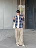 gxg.jeans男裝 藍色格紋簡(jiǎn)約通勤寬松長(cháng)袖襯衫上衣男 25年秋新品 藍格 預售10月17日發(fā) L (175) 曬單實(shí)拍圖