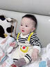 G.duck嬰兒連體衣秋裝新生兒男寶衣服超萌卡通大眼睛假兩件長(cháng)袖哈衣春秋 杏色條紋卡通假兩件連體衣 80cm (XXS) 曬單實(shí)拍圖