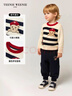 Teenie WeenieKids小熊童裝25年新款秋冬男女寶寶可愛(ài)條紋套頭毛衣 紅色 90 cm 曬單實(shí)拍圖