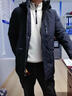 UOSO品牌男裝可卸鵝絨內膽含羊絨夾克男羊毛呢秋冬季翻領(lǐng)外套 藏青色(83331) 無(wú)內膽 XL 180 曬單實(shí)拍圖