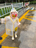 牧萌兒童雨衣男童女童防水全身雨披幼兒園小學(xué)生雨具 黃色小黃鴨 M 曬單實(shí)拍圖