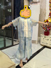 蘇漢唐中秋節兒童男女漢服唐裝國風(fēng)中秋演出服表演服 男童套裝+掛墜 120 曬單實(shí)拍圖