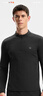 FILA 斐樂(lè )官方男子針織長(cháng)袖上衣25冬季新款健身運動(dòng)加絨長(cháng)T抓絨打底衫 深黑-BK 2XL 185/104A/XXL 曬單實(shí)拍圖