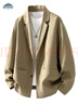 頂峰保羅（Dingfengbaoluo）秋季純色休閑西裝外套男士高級感痞帥西服時(shí)尚上衣EX03卡其色XL 曬單實(shí)拍圖