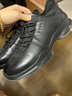 百麗厚底增高健步鞋男25秋新抓紋牛皮戶(hù)外休閑運動(dòng)鞋A2215CM5預售 黑色 43 (265mm) 曬單實(shí)拍圖