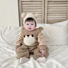 G.DUCKKIDS小黃鴨嬰兒背帶褲套裝秋冬裝新生兒衣服男女寶寶加厚保暖兩件套 套裝 73 尺碼建議3-6個(gè)月12-16斤 曬單實(shí)拍圖