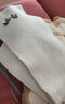 恒源祥圍巾女羊毛2025秋冬新款刺繡圍脖百搭韓版情侶氛圍感送女友生日禮 奶昔白 曬單實(shí)拍圖