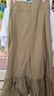 UR2025秋季新款女裝休閑流光風(fēng)荷葉邊高腰A字半裙UWG550102 卡其 M 曬單實(shí)拍圖