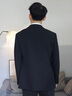 報喜鳥(niǎo)西服男裝（單上衣）秋季款男士時(shí)尚輕正裝條紋雙排扣西服外套修身 星宇藍（單上衣） 48 A(175/96) 曬單實(shí)拍圖