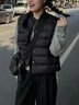 花田衣畝90%白鵝絨服馬甲女2025新款秋冬季中式大衣內搭立領(lǐng)羽絨短款背心 黑色 90%鵝絨馬甲 M 推薦體重（100-115斤） 曬單實(shí)拍圖