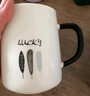 拜杰馬克杯陶瓷咖啡杯禮物水杯牛奶杯早餐杯辦公杯帶勺帶蓋杯子420ml 曬單實(shí)拍圖