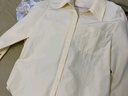 三彩2025秋季新款純色襯衫翻領(lǐng)寬松襯衣簡(jiǎn)約通勤疊穿Z 珍珠白 L 165/88A 曬單實(shí)拍圖