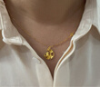 周六福明月花意足金999黃金項(xiàng)鏈女足金吊墜計(jì)價(jià)A0613919 約4.27g 禮物 曬單實(shí)拍圖