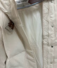 初語(yǔ)90白鴨絨小眾皮帶扣設計連帽羽絨服女2024冬季新款保暖外套 奶白色 M 曬單實(shí)拍圖