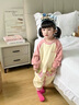 G.DUCKKIDS小黃鴨童裝女童連體睡衣春秋款兒童家居服長(cháng)袖女孩寶寶純棉空調服 粉草莓 110 尺碼4~5歲【100-110cm】cm 曬單實(shí)拍圖