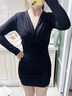 FOX.G包臀連衣裙打底黑色裙子女裝秋裝新款2025衣服純欲性感小個(gè)子穿搭 緊身褶皺包臂連衣裙 XL 【建議115-130斤】 曬單實(shí)拍圖