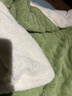 潔麗雅（Grace）3A抗菌塔芙絨加厚雙面絨蓋毯宿舍毯子午睡毯 茶綠1.5*2M 曬單實(shí)拍圖