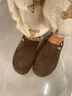 蹀愫【小土豆】25年時(shí)尚渡假加絨保暖舒適百搭兩穿勃肯鞋TA54775-50 咖啡色 加絨 36 (230mm) 曬單實(shí)拍圖