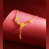 周六福公主嫁期桃花黃金項鏈女足金吊墜計價(jià)A0622064 約8.26g 40+5cm 曬單實(shí)拍圖