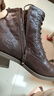 拔佳馬丁靴女2024冬牛皮英倫牛皮短筒靴48017DD4 棕色 38 曬單實(shí)拍圖