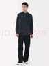 無(wú)印良品（MUJI）男式 法蘭絨長(cháng)袖襯衫男士襯衣25年秋季空調衫男裝純棉 藏青色 XL （180/104A） 曬單實(shí)拍圖