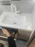 顧家家居浴室柜陶瓷一體盆洗手臉盆柜組合鏡柜衛浴柜鏡柜洗漱臺G-06753 奶咖色|智能美妝鏡柜80cm 曬單實(shí)拍圖