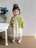 G.DUCKKIDS童裝女童套裝春秋季兒童衣服女小童秋裝連衣裙套裝女孩開(kāi)衫兩件套 綠色毛衣+連衣裙 90 尺碼1~2歲【 80-90cm】cm 曬單實(shí)拍圖