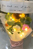 柏愛(ài)向日葵手工永生花生日禮物女中秋禮品伴手禮針織花束實(shí)用紀念擺件 曬單實(shí)拍圖