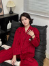 思莉太太 SLEEP TIGHT情侶睡衣春秋款女純棉長袖本命年紅色喜慶新娘結(jié)婚新婚男士家居服 J216-女款 M 曬單實拍圖